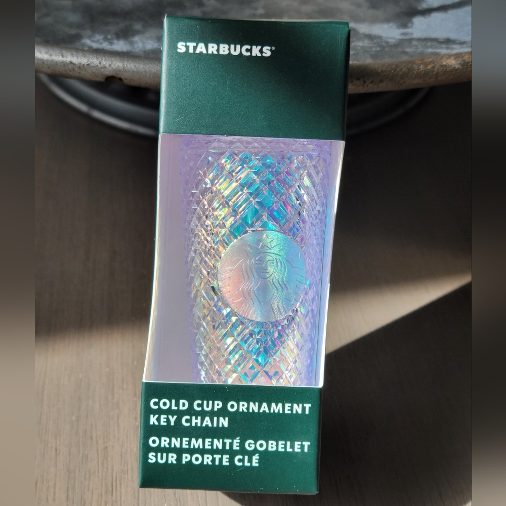Starbucks White Studded Cold Cup Ornament Key Chain